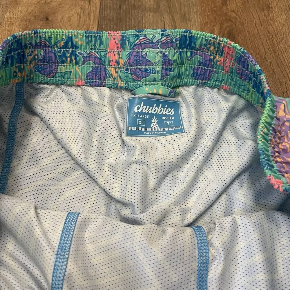 Lot of 3 Chubbies Men’s Swim Trunks Shorts Size XL 5 7 5.5 Inseam Preppy Beach